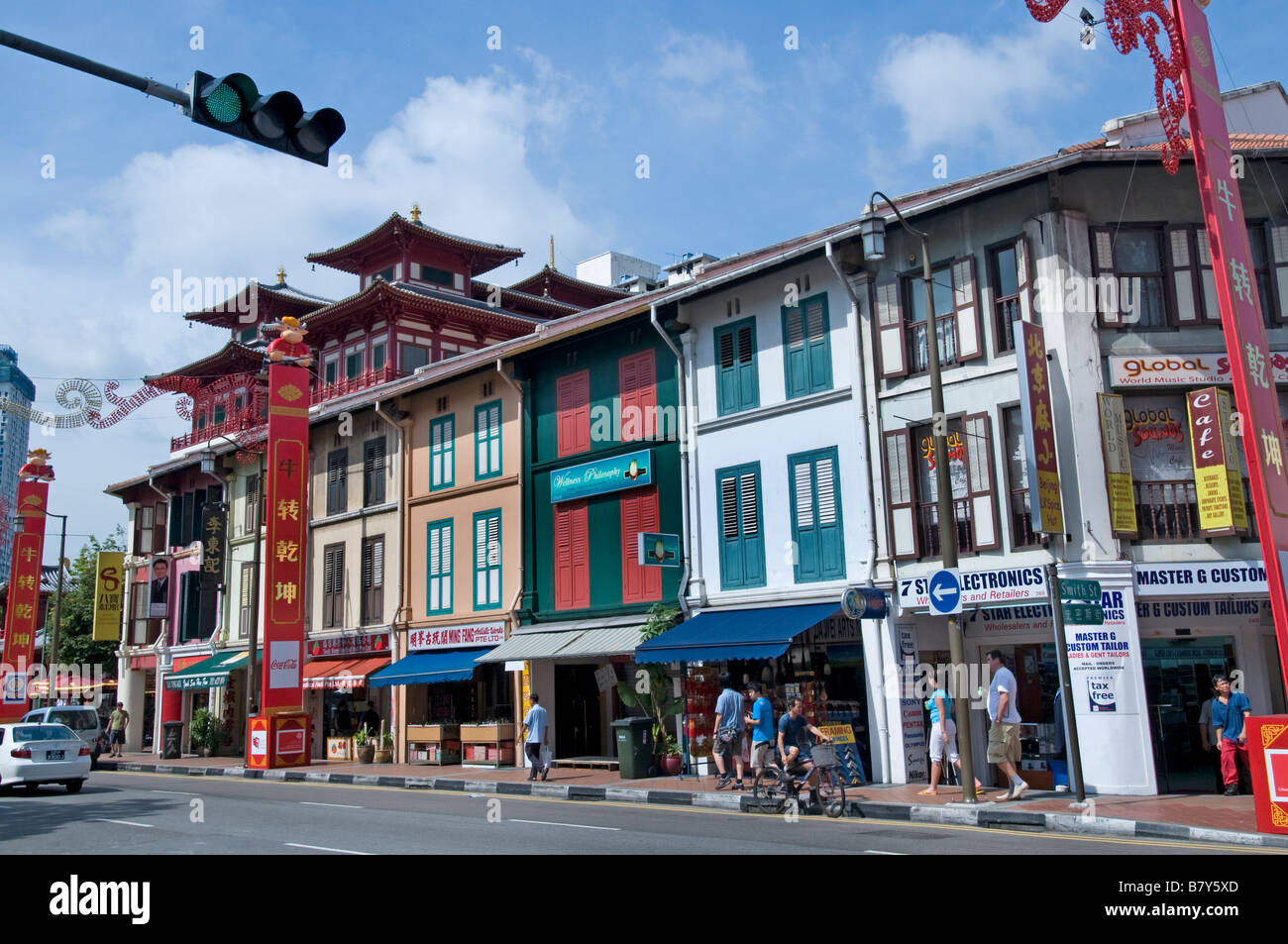 Chinatown Singapour Chine chinese streetshop store market center downtown Banque D'Images