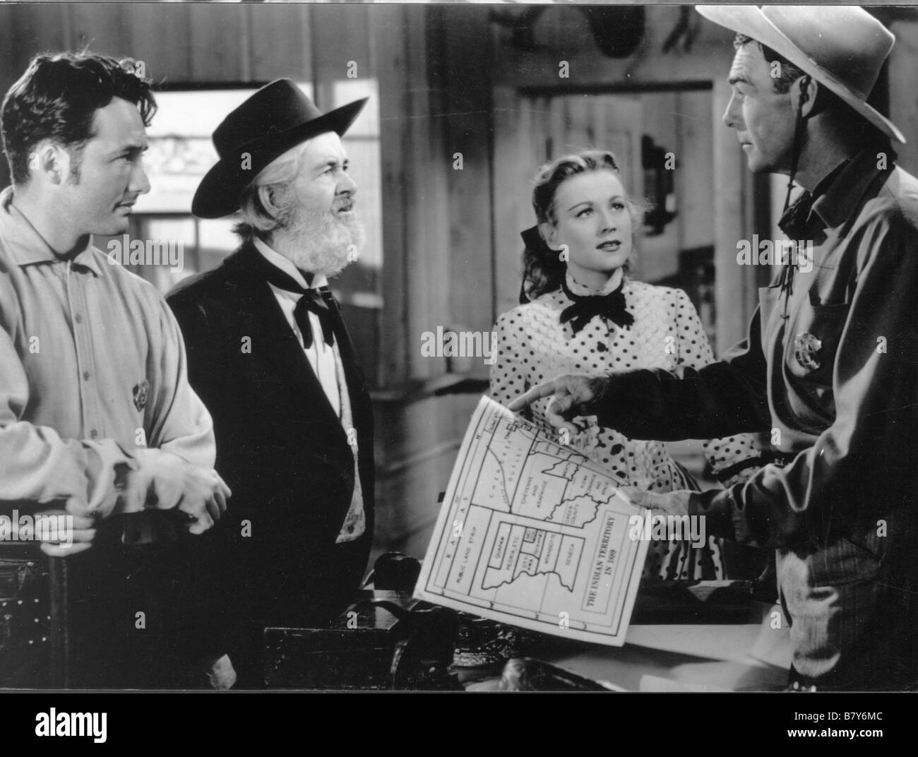 Far West 89 Retour des hommes mauvais / far west Année : 1948 USA Réalisateur : Ray Enright George 'Gabby' Hayes , Jacqueline White , Randolph Scott Banque D'Images