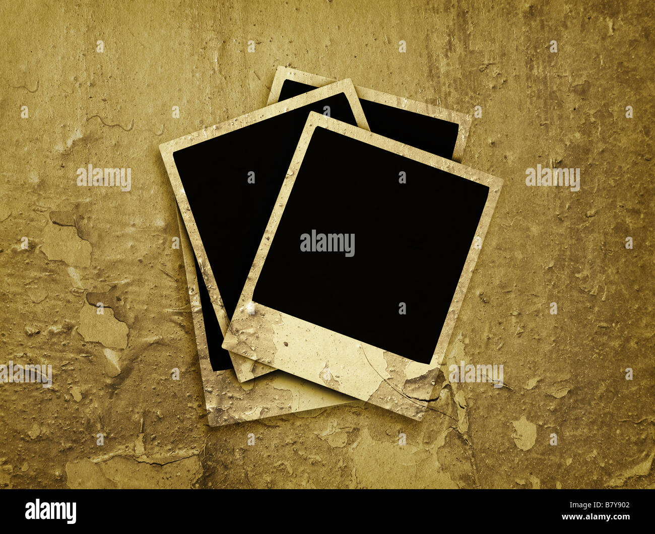 Polaroïds sur grunge style background Banque D'Images