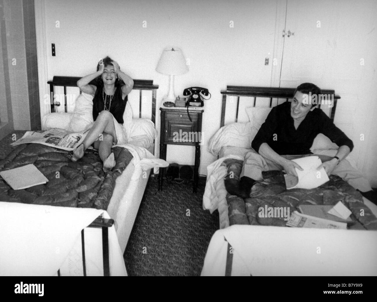 Alain Delon Romy Schneider Alain Delon Romy Schneider Alain Delon Romy Schneider Banque D'Images