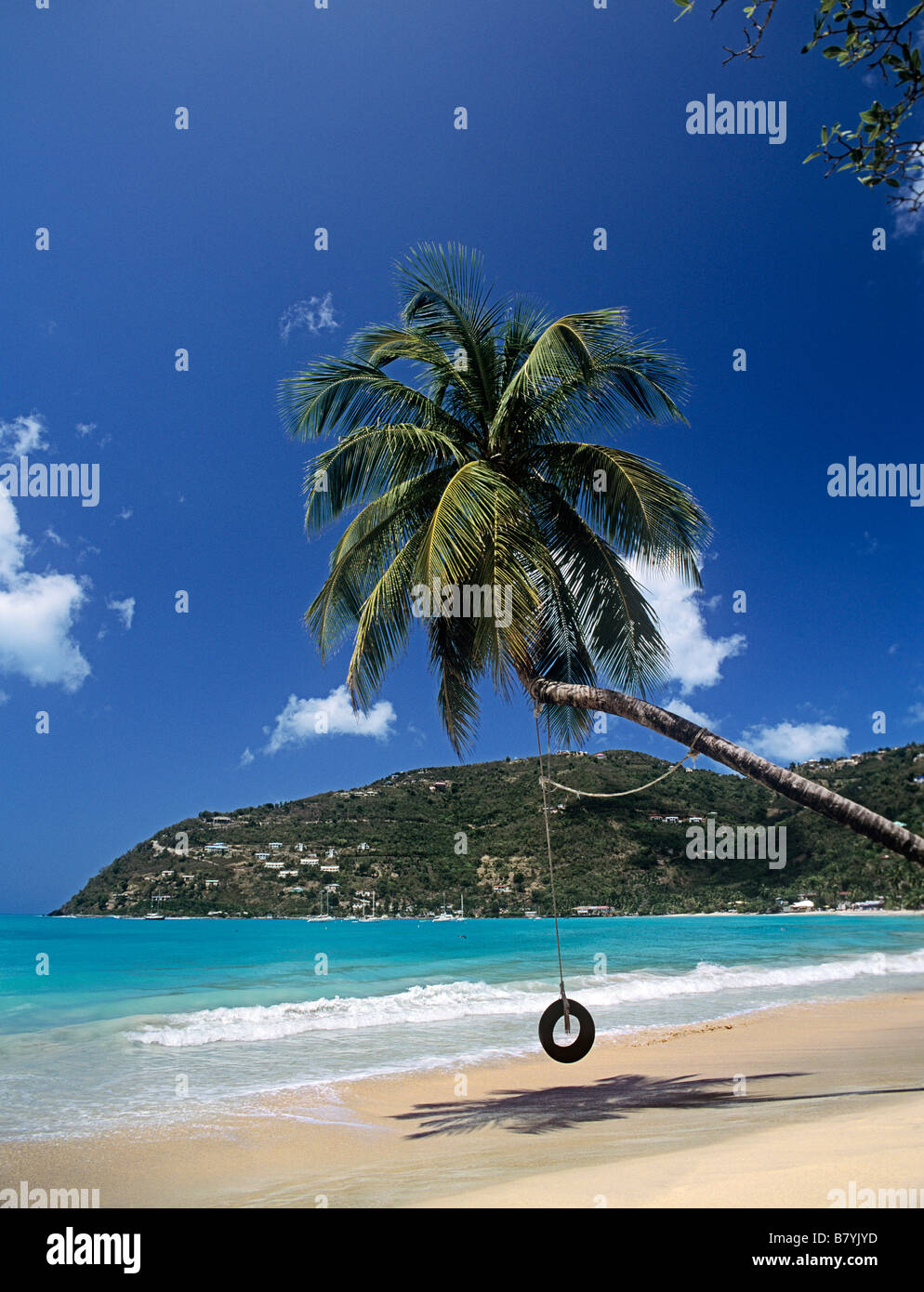 Amérique du Nord Caraïbes Iles Vierges Britanniques Tortola Cane Garden Bay, de pneu Banque D'Images