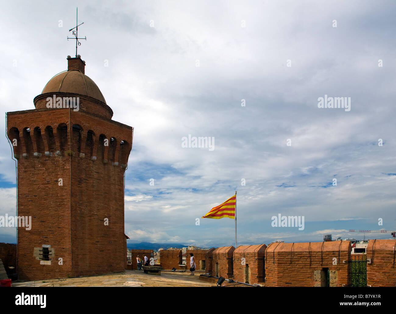 La tour sur le toit de la la 14e siècle Le Castillet, Perpignan Banque D'Images