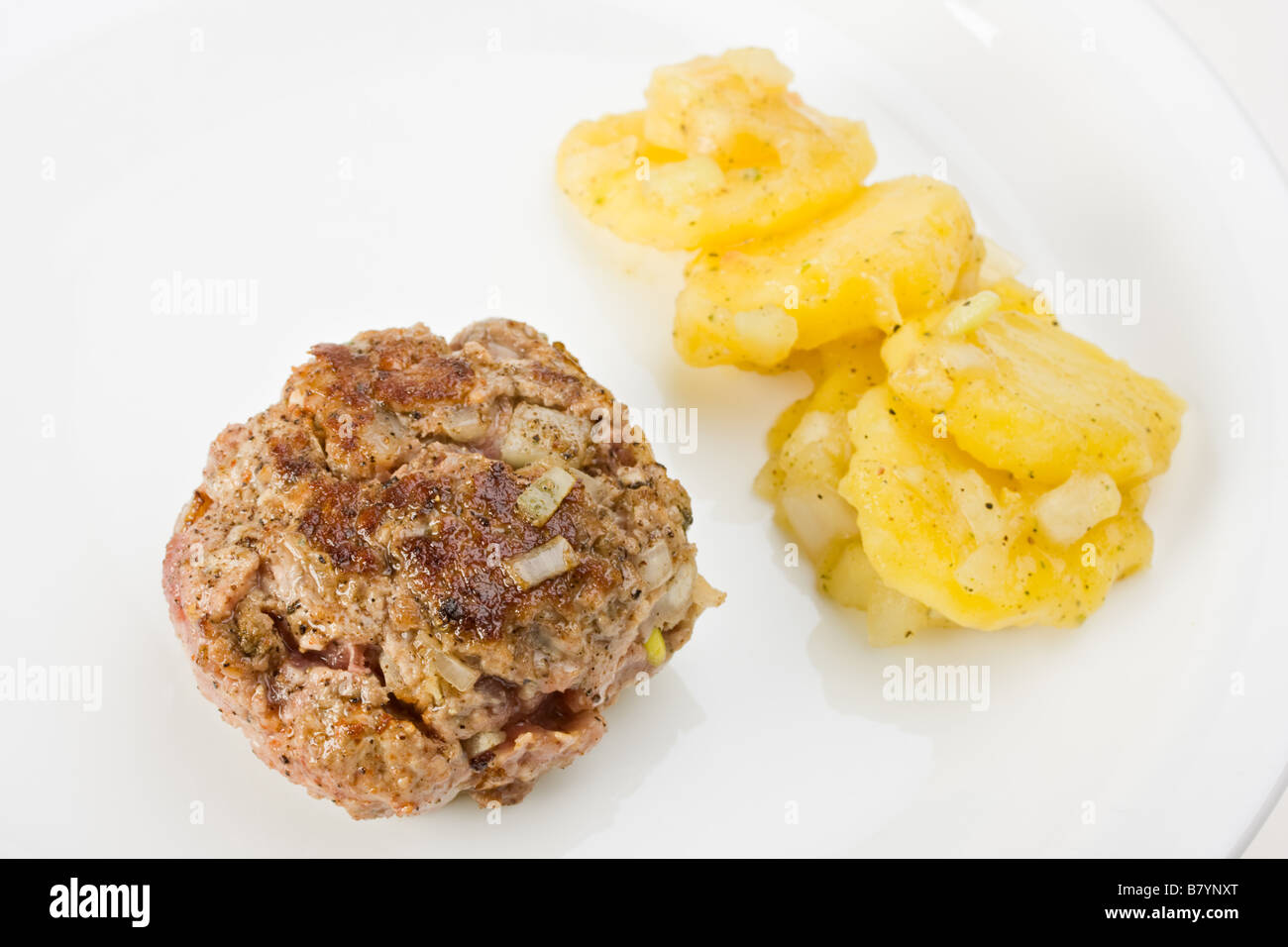 Détail d'une boule de viande grillée Banque D'Images