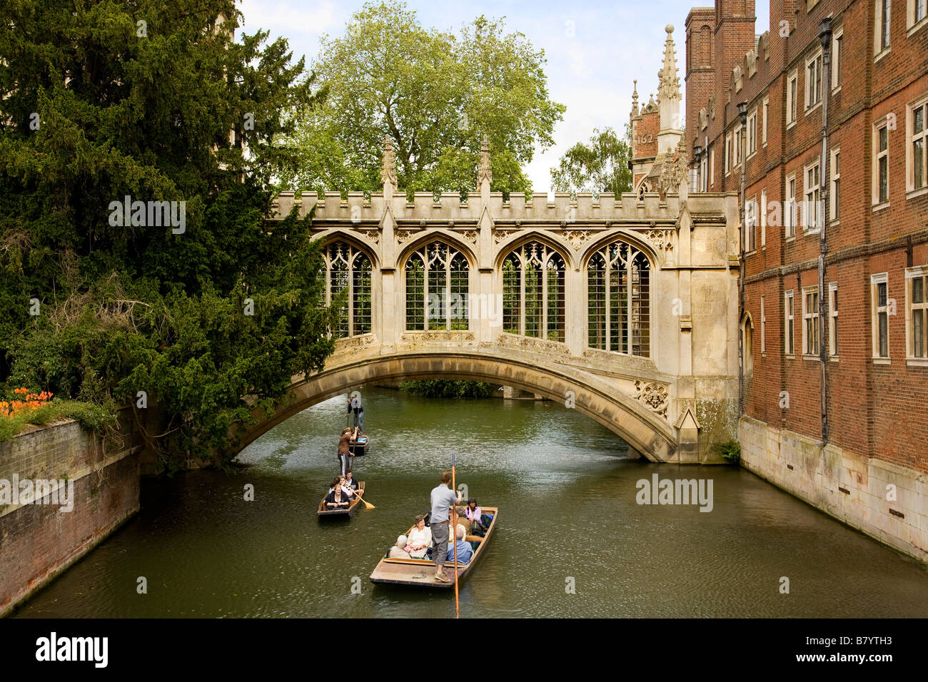 Pont des Soupirs St John's College Cambridge, Université de Cambridge, Angleterre. Banque D'Images