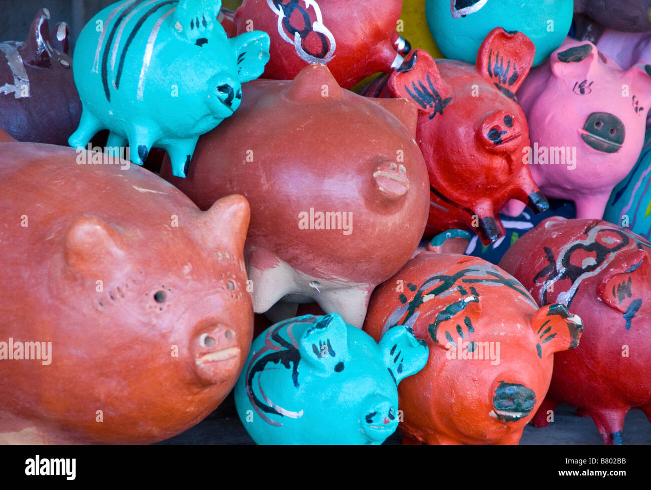Leon's pottery pigs, l'artisanat traditionnel Banque D'Images