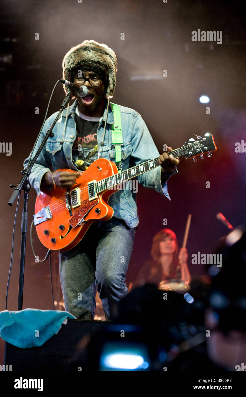 Lightspeed Champion (alias Devonte Hynes) joue sur la scène au Reading Festival 2008 Banque D'Images