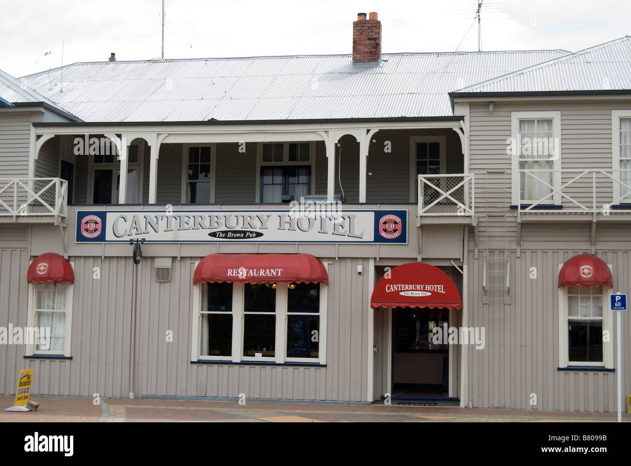 Le Brown Pub, rue Main, Methven, Ashburton, Canterbury, Nouvelle-Zélande Banque D'Images