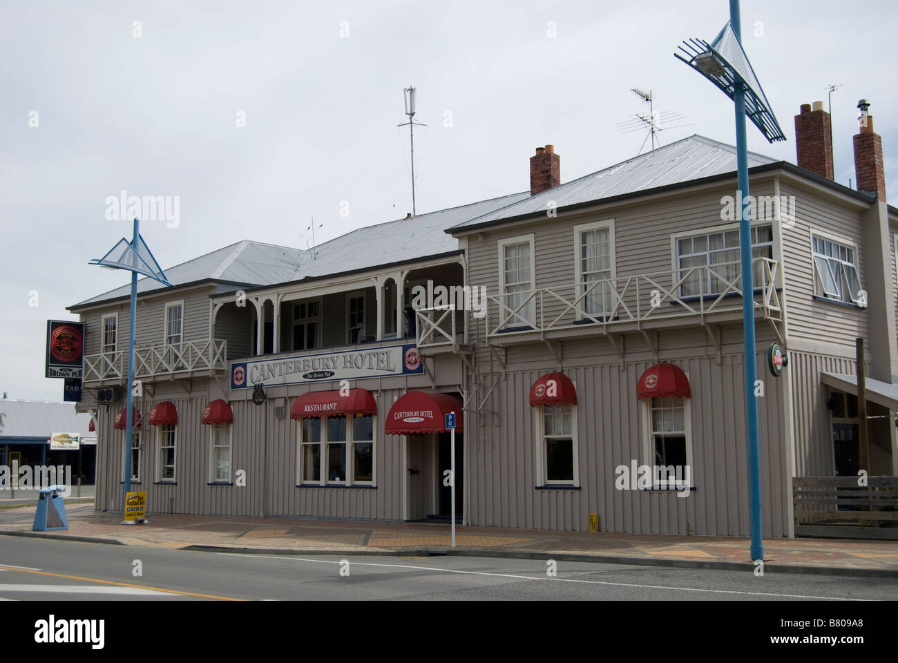 Le Brown Pub, rue Main, Methven, Ashburton, Canterbury, Nouvelle-Zélande Banque D'Images