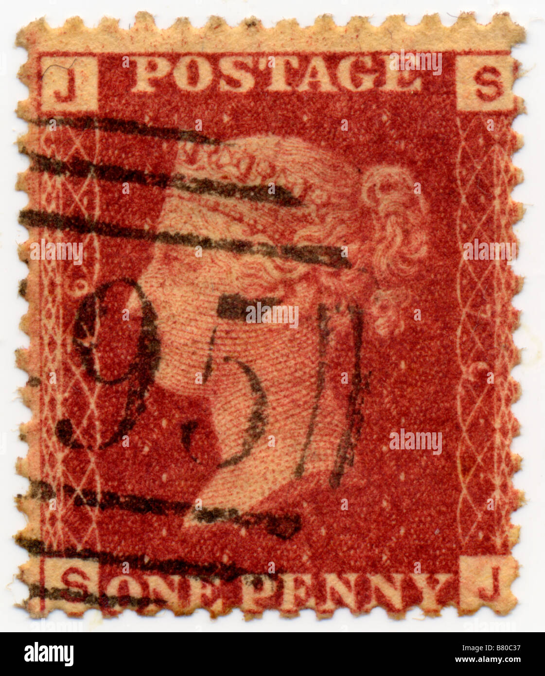 Timbre de Penny rouge Banque D'Images
