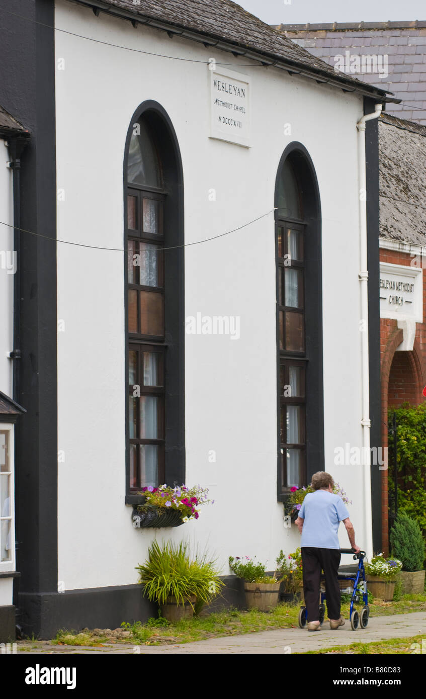 Converti en chapelle méthodiste wesleyenne ville rurale de l'Usk Monmouthshire South Wales UK Banque D'Images