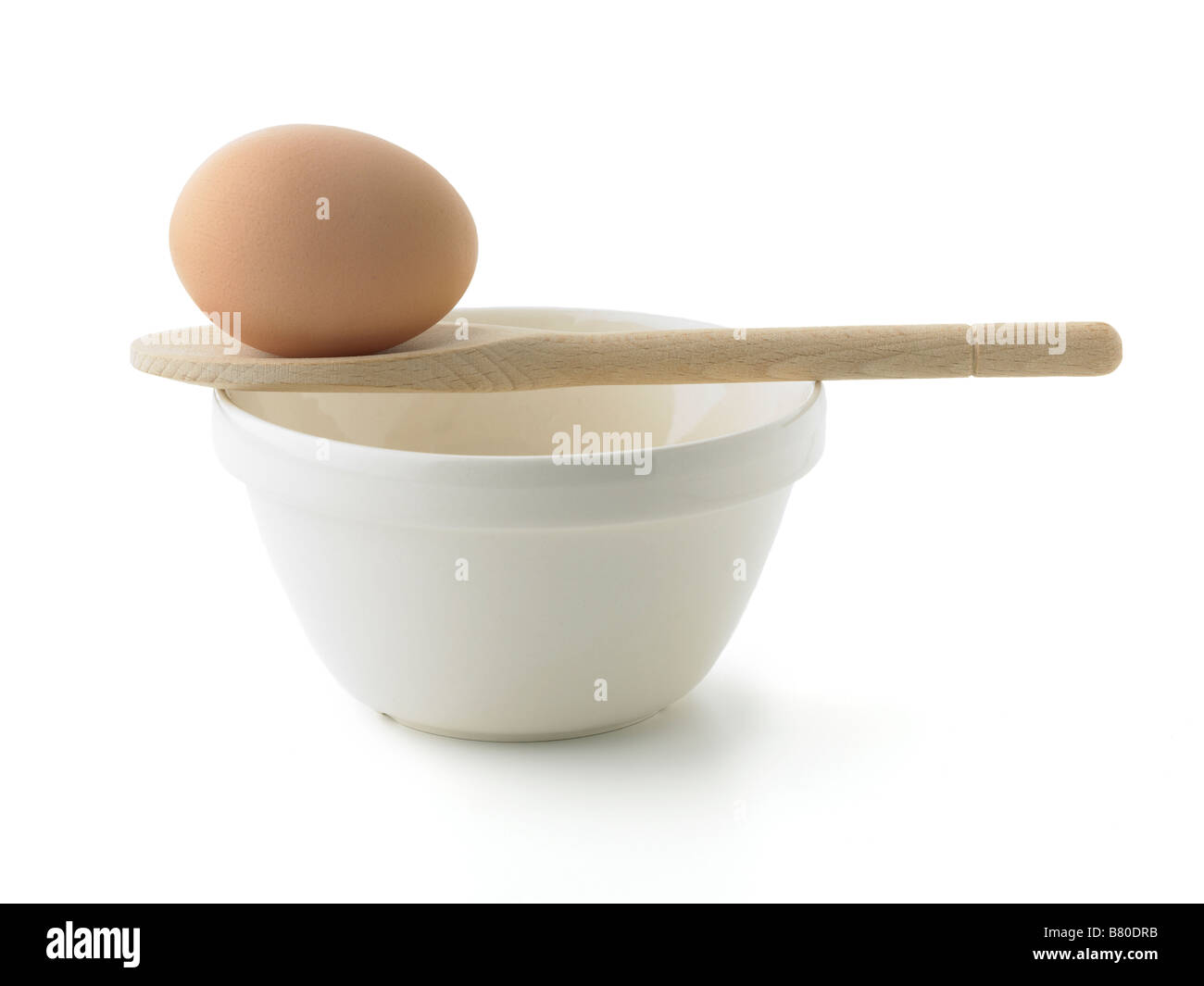 Oeuf, bol et cuillère Banque D'Images