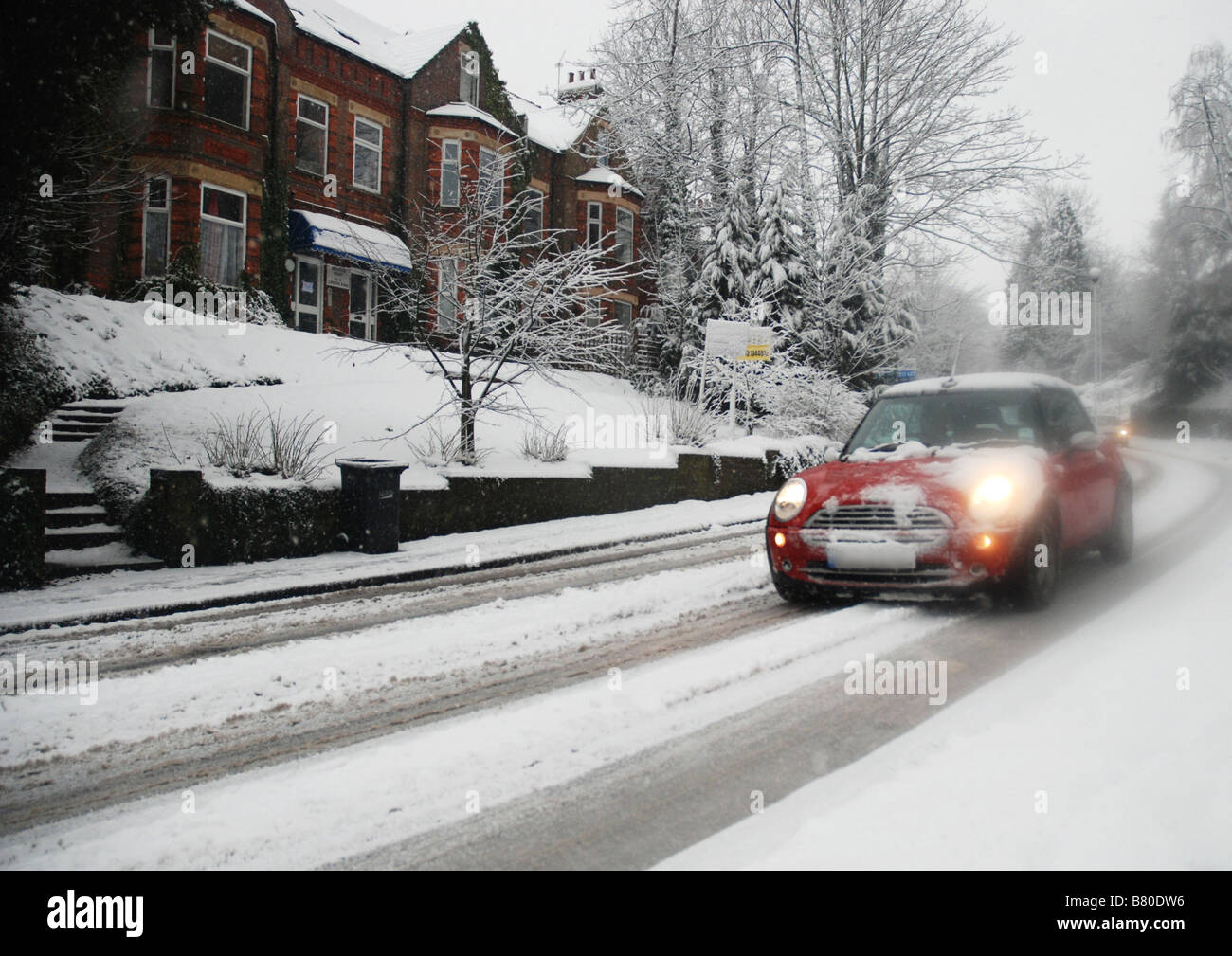 Luton Town dans la neige Banque D'Images
