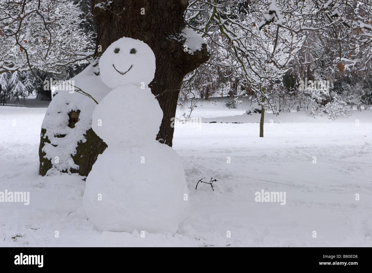 Bonhomme de neige dans la région de Dulwich park Banque D'Images