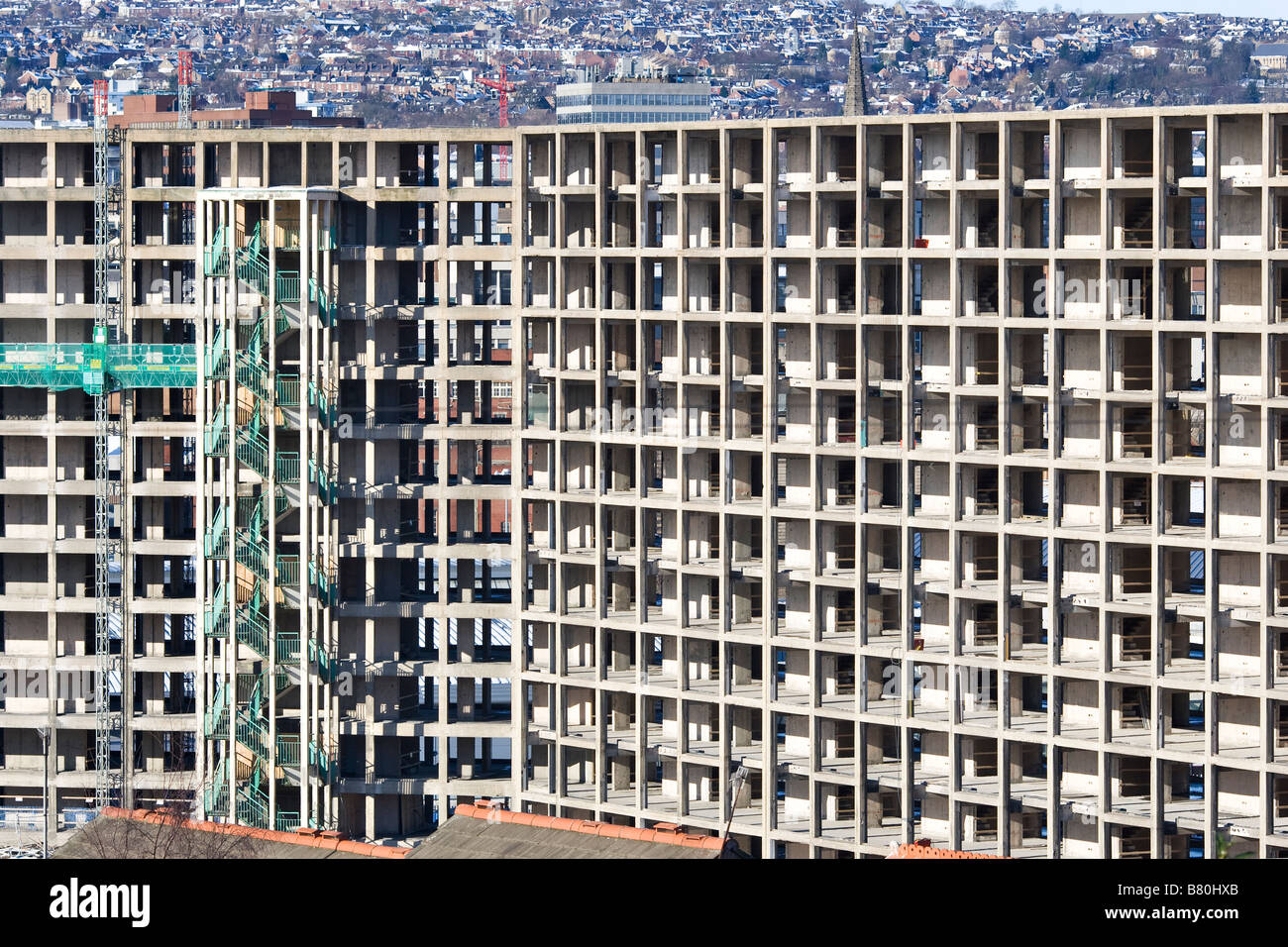 Remise à neuf de Park Hill Appartements à Sheffield un conseil immobilier construit entre 1957 et 1961 et un bâtiment de Grade II Banque D'Images