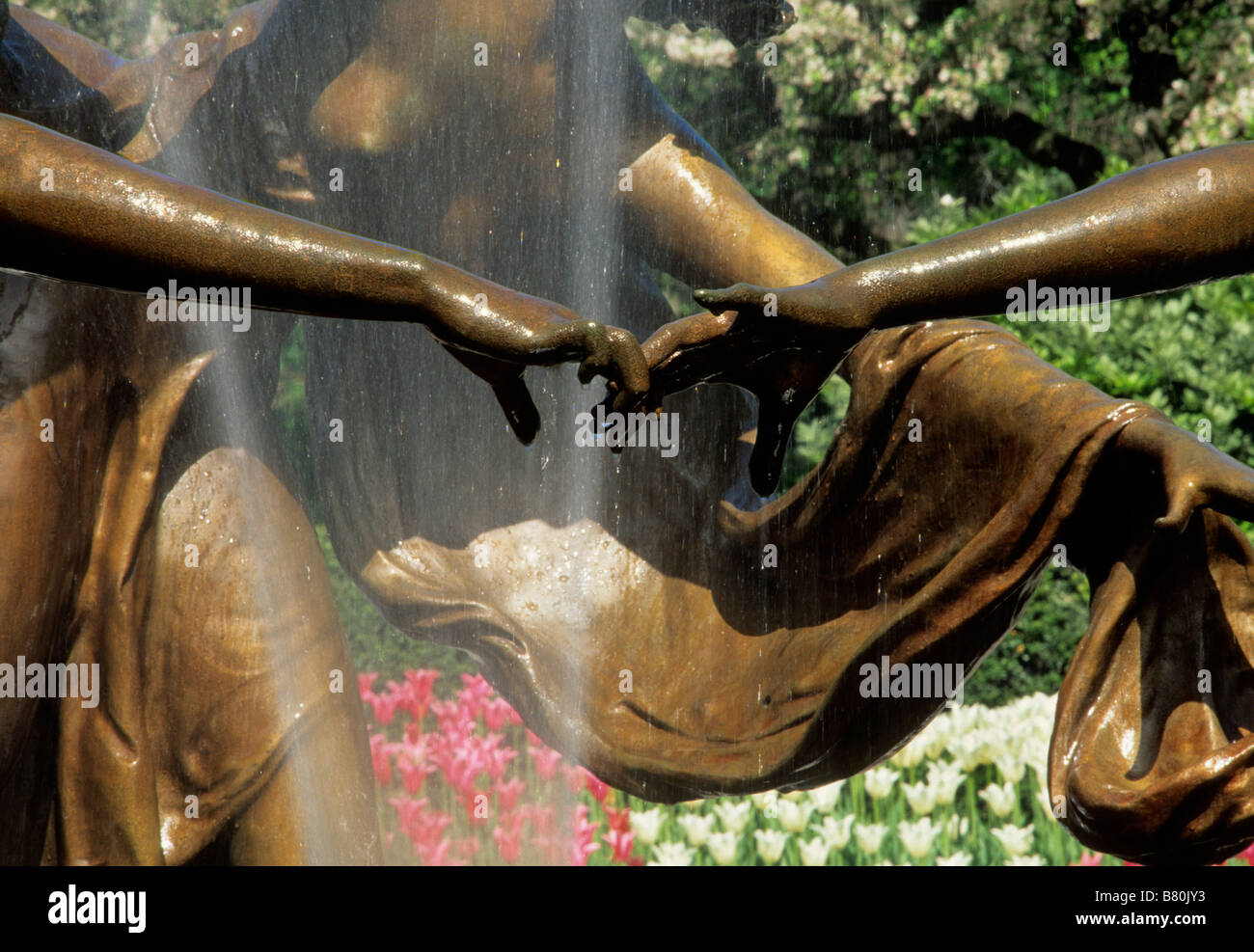 New York City NYC Central Park Conservatory Garden Le Louis Untermeyer Statue Fontaine des trois Grâces USA Banque D'Images