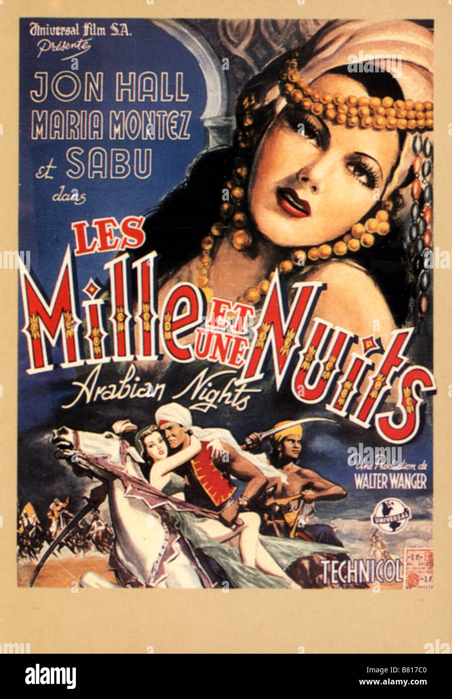 Les mille et nuits Année : 1942 - 1001 Nuits Année : 1942 USA Maria Montez Affiche, Poster Réalisateur : John Rawlins Banque D'Images