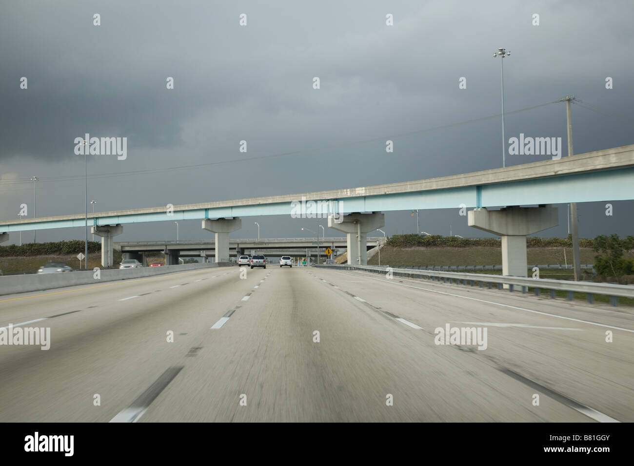 Droit de la Floride Autoroute de véhicule Banque D'Images