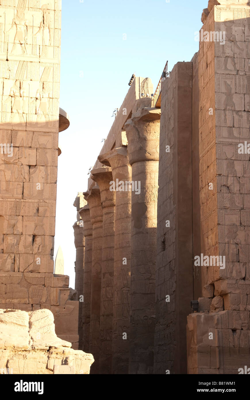 L'axe central Temple de Karnak Luxor Banque D'Images