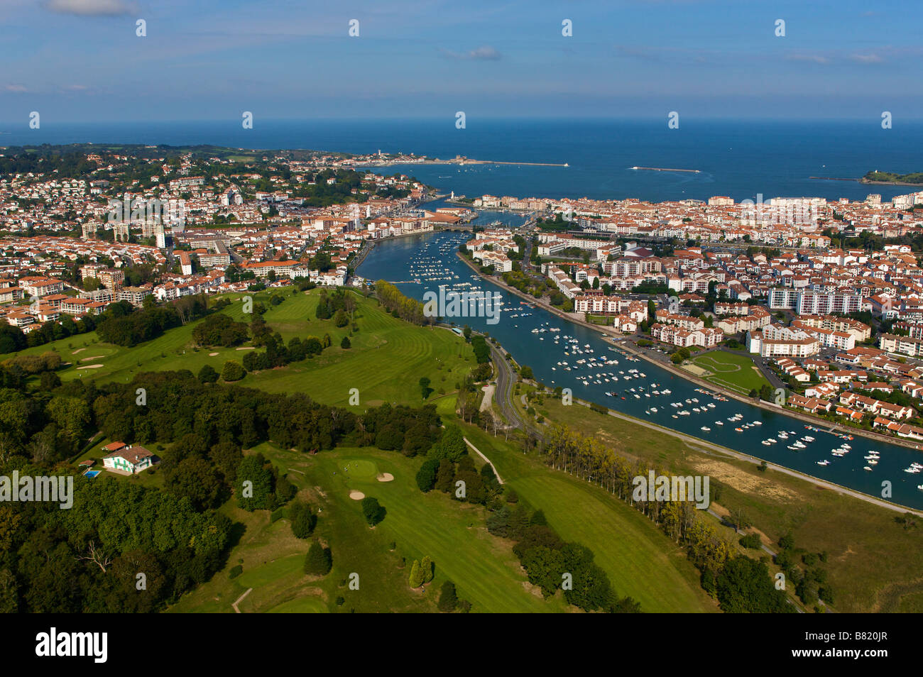 Vue aérienne de St Jean de Luz Banque D'Images