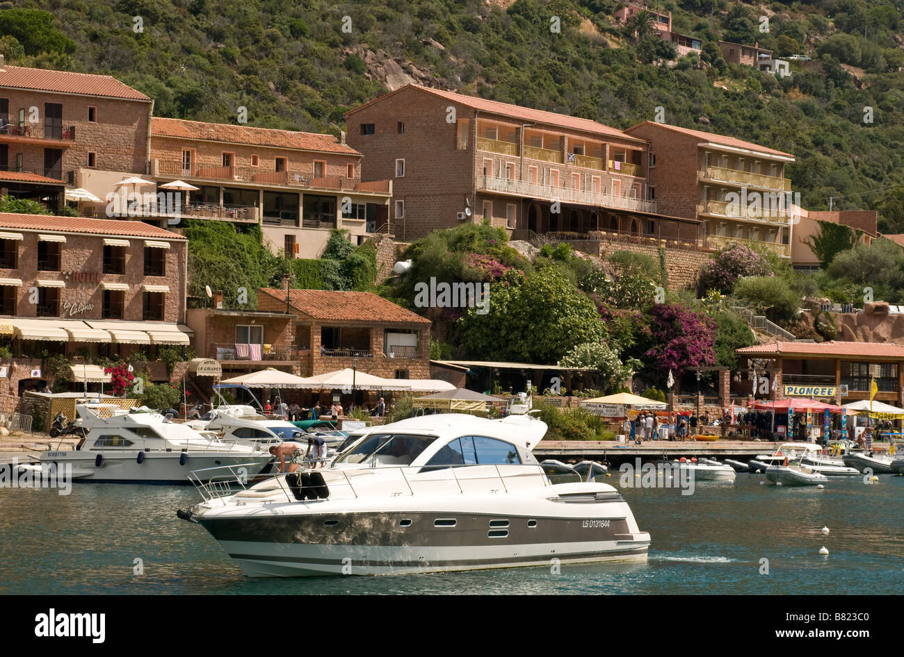 Port de plaisance de quitter Porto sur la Corse Banque D'Images