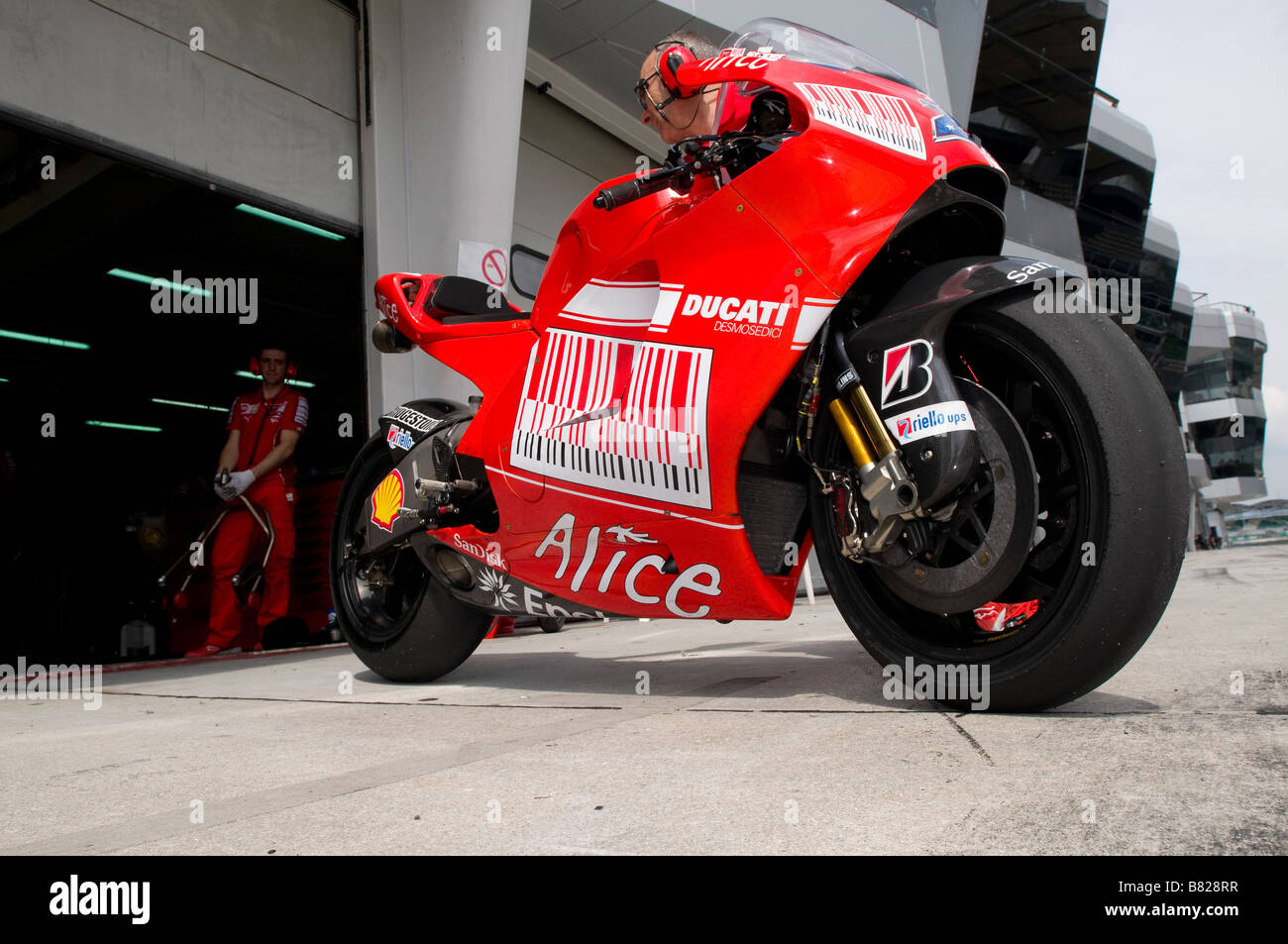 Ducati Casey Stoner MotoGP rider's bike Photo Stock - Alamy