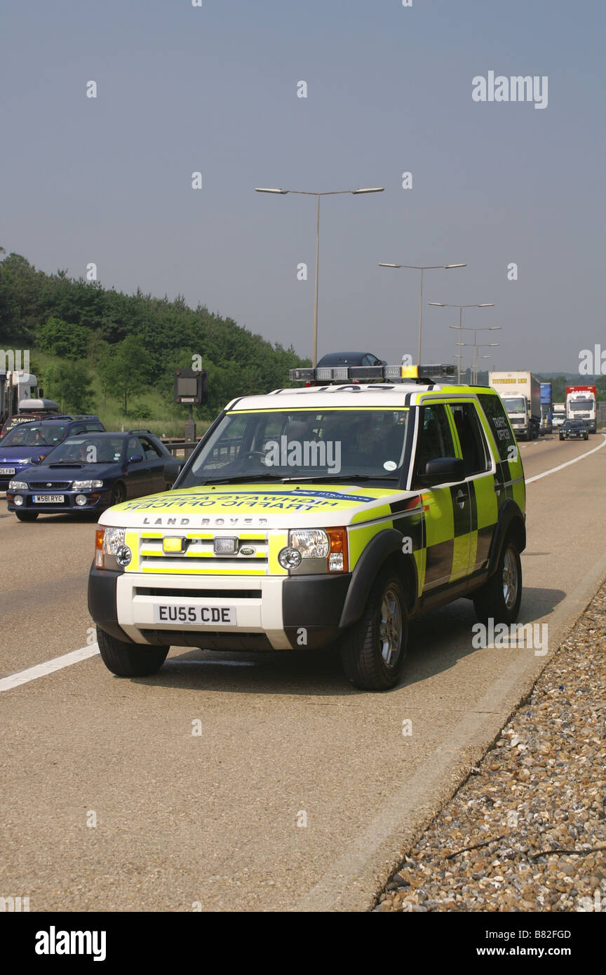 Les agents de circulation à l'Office des voies d'autoroute incident Banque D'Images