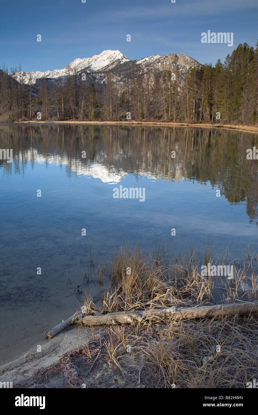 Pettit Lake à la base de la chaîne de montagnes de scie près de Sun Valley Idaho Blaine Comté Banque D'Images