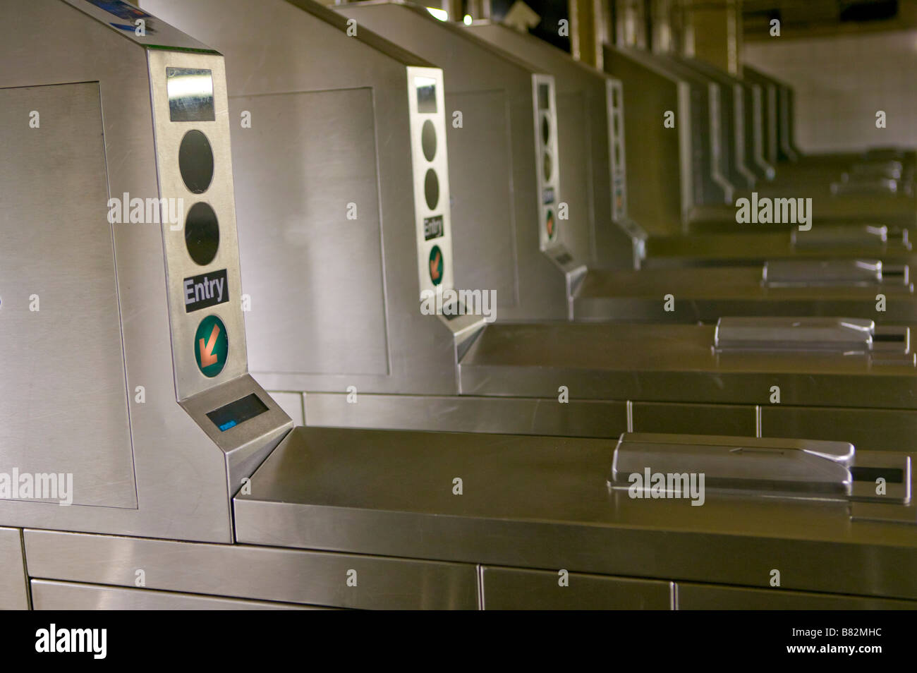 Tourniquets de métro, New York, USA Banque D'Images