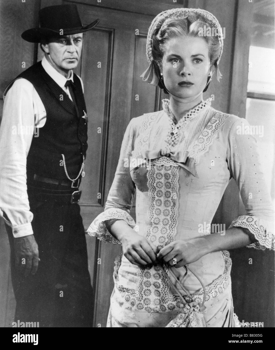 High Noon Année : 1952 - USA Réalisateur : Fred Zinnemann Gary Cooper, Grace Kelly Banque D'Images