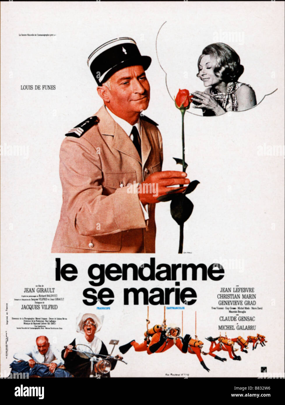 Le gendarme se marie le Gendarme se marie Année : 1968 - France Louis de Funès, Claude Gensac Réalisateur : Jean Girault Film poster Banque D'Images