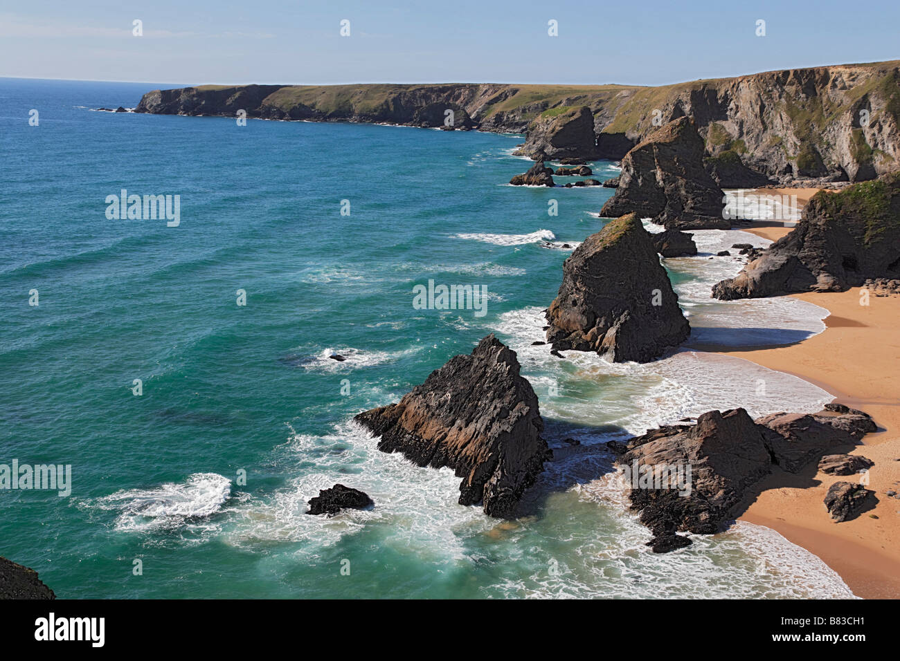 Bedruthan steps St Eval Padstow Cornwall England United Kingdom Banque D'Images