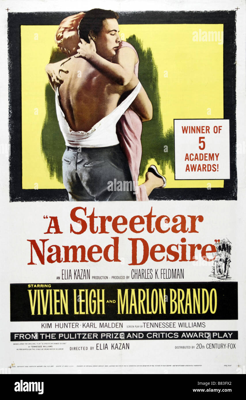 Un tramway nommé Désir Année : 1951 USA Marlon Brando, Vivien Leigh Réalisateur : Elia Kazan Movie poster Banque D'Images