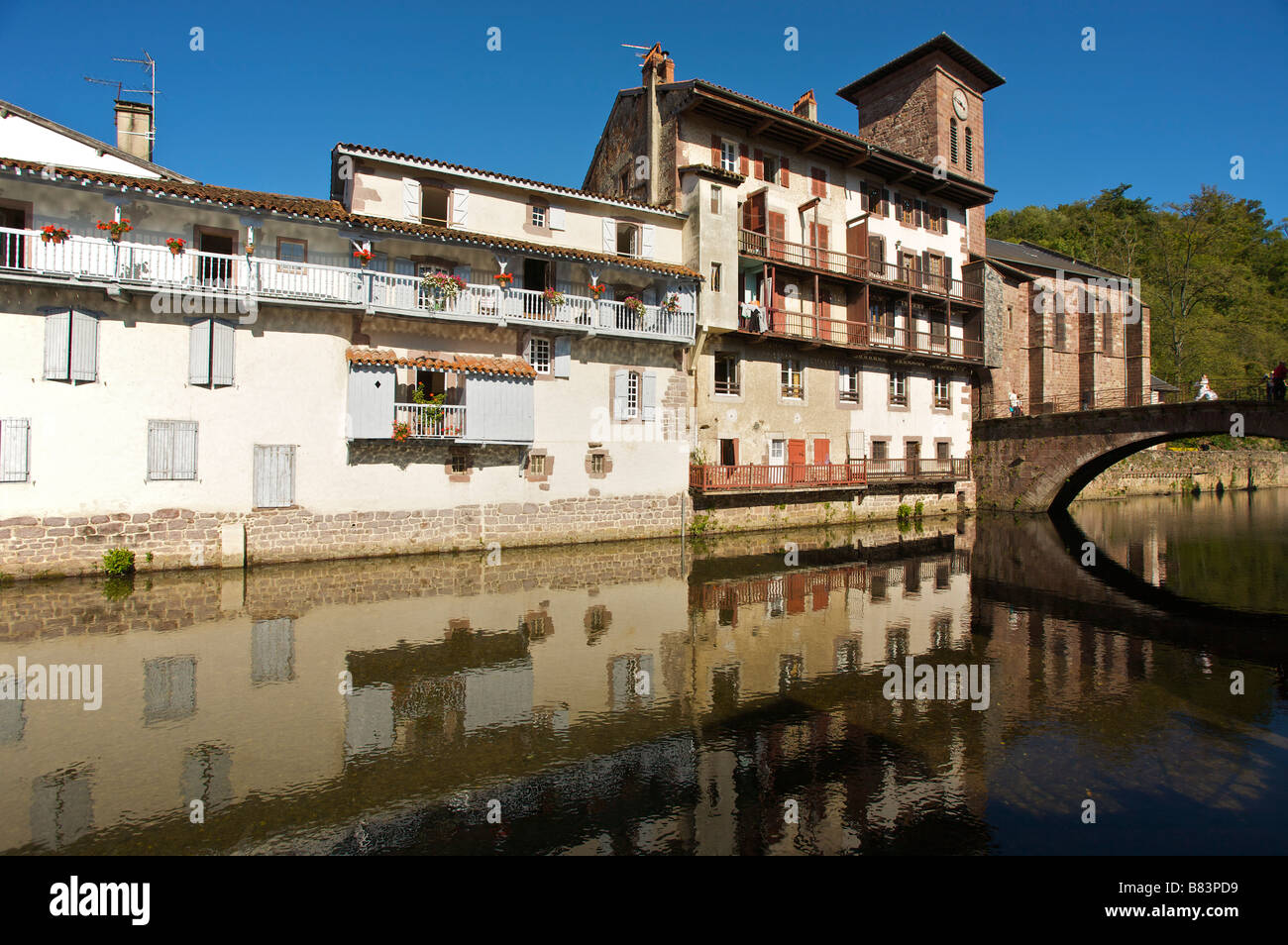 Saint Jean Pied de Port village France Banque D'Images