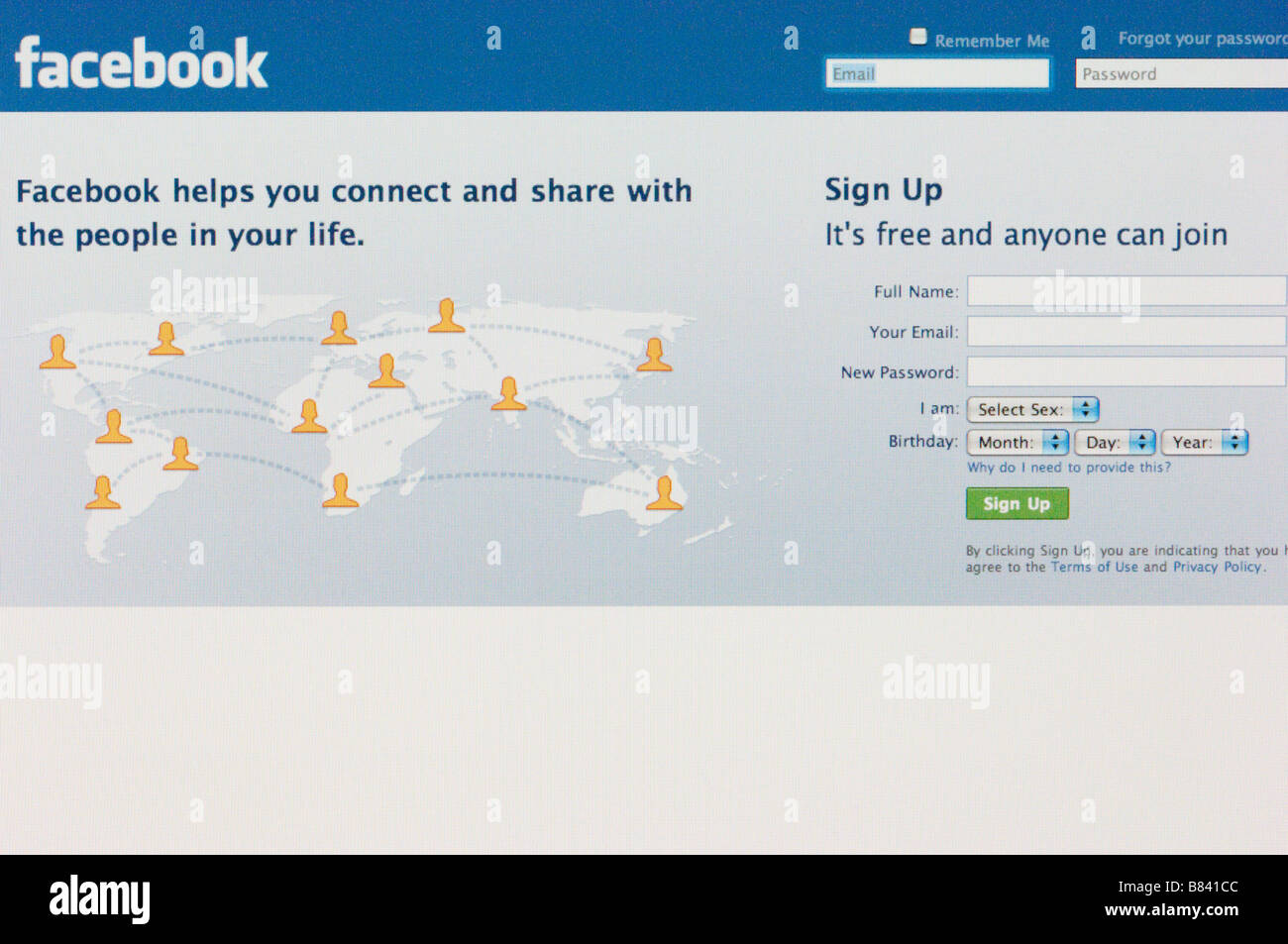Page d'accueil de Facebook sur l'internet en ligne reliant les gens et ...