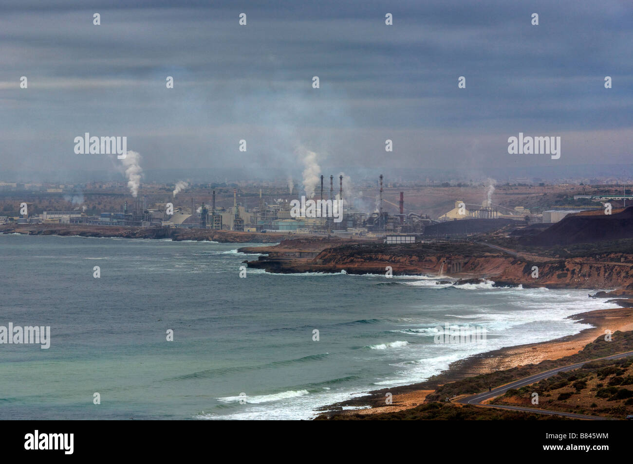 Industrie des phosphates à Safi Maroc Banque D'Images