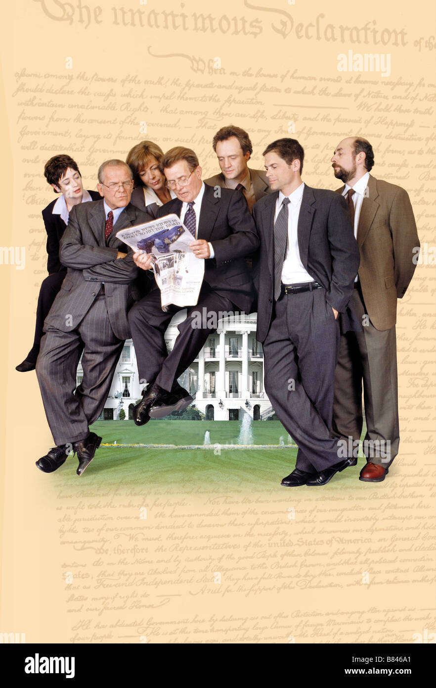 L'aile ouest de la série TV 1999 - 2006 USA Moira Kelly, John Spencer, Allison Janney, Martin Sheen, Bradley Whitford, Rob Lowe, Richard Schiff Banque D'Images
