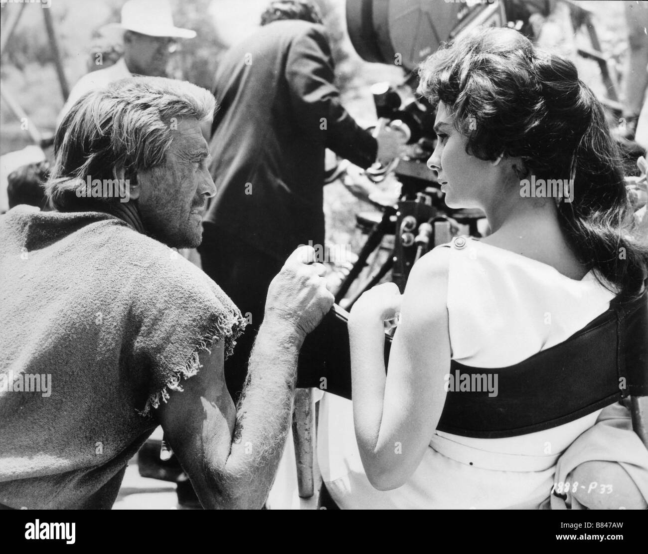 Année : 1960 Spartacus USA Réalisation : Stanley Kubrick Kirk Douglas , Jean Simmons Shooting photo Banque D'Images