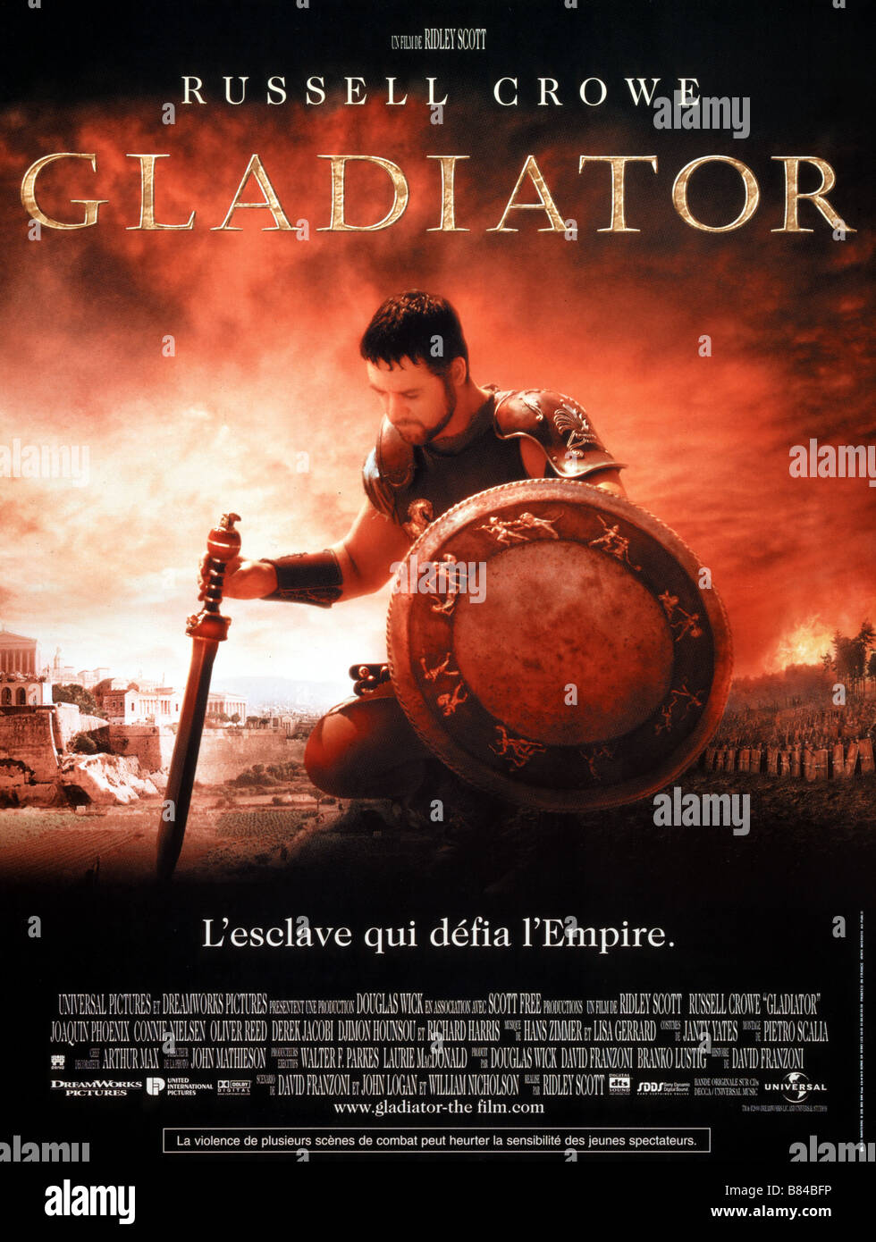 L'année 2000 USA Gladiator Russell Crowe Réalisateur : affiche de film de Ridley Scott (Fr) Banque D'Images