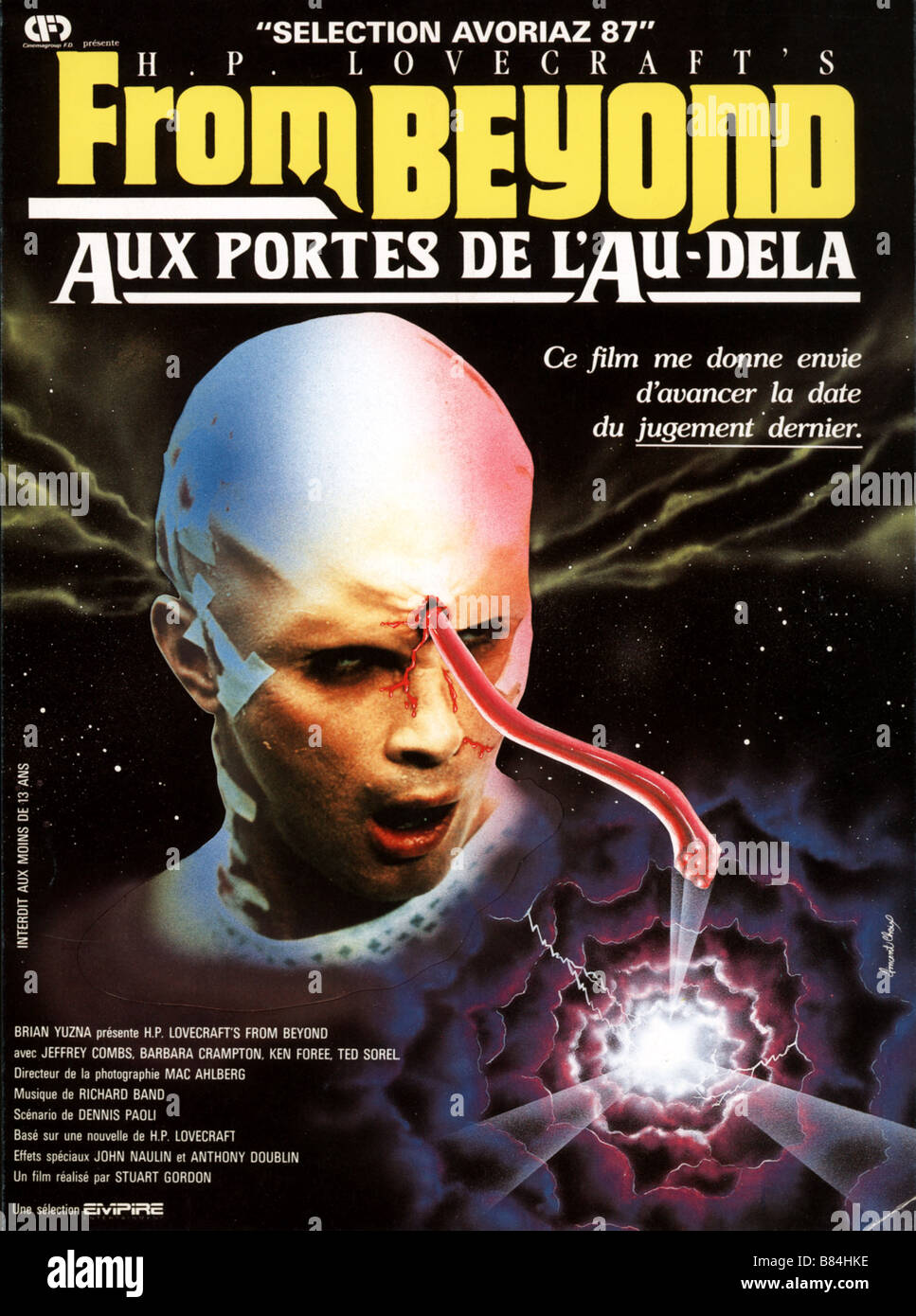 Au-delà de l'Année : 1986 USA Réalisateur : Stuart Gordon Jeffrey Combs Movie poster (Fr) Banque D'Images