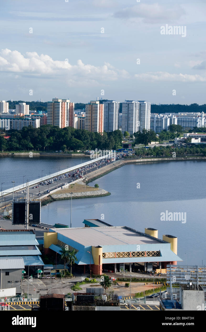 Johor Bahru Malaisie Malaisie malais le passage de la rivière à la frontière avec Singapour Banque D'Images