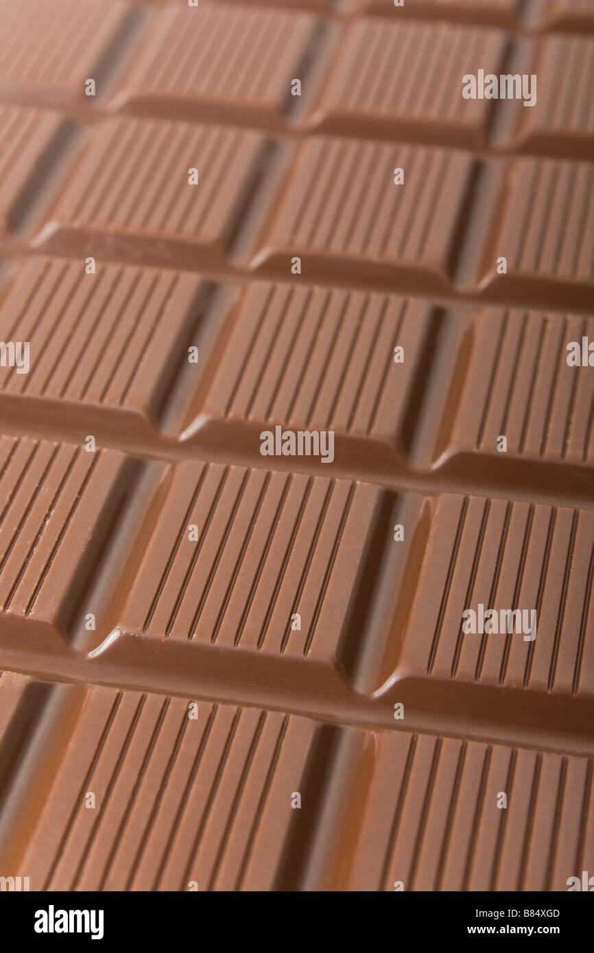 Close up detail d'une barre de chocolat au lait Banque D'Images