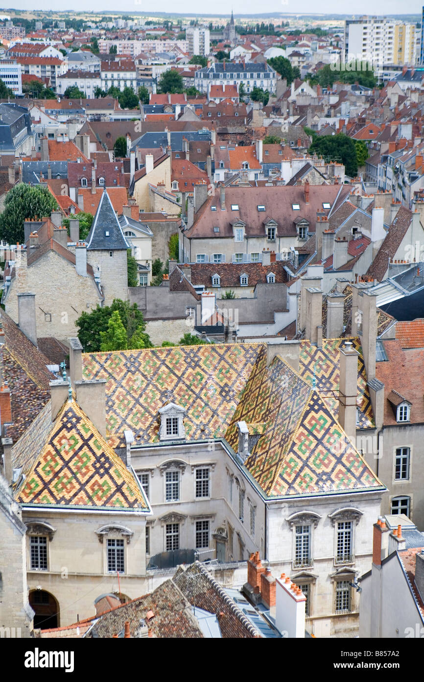 Vue sur le toit à travers Dijon Banque D'Images