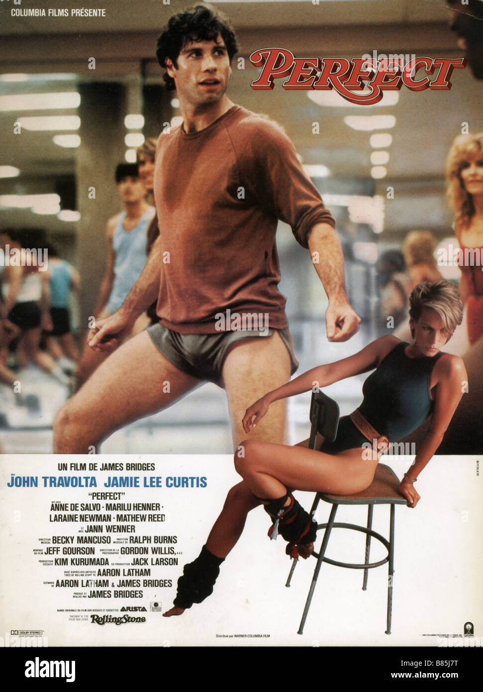 L'année 1985 Parfait parfait - USA John Travolta, Jamie Lee Curtis, Affiche Poster Réalisateur : James Bridges Banque D'Images