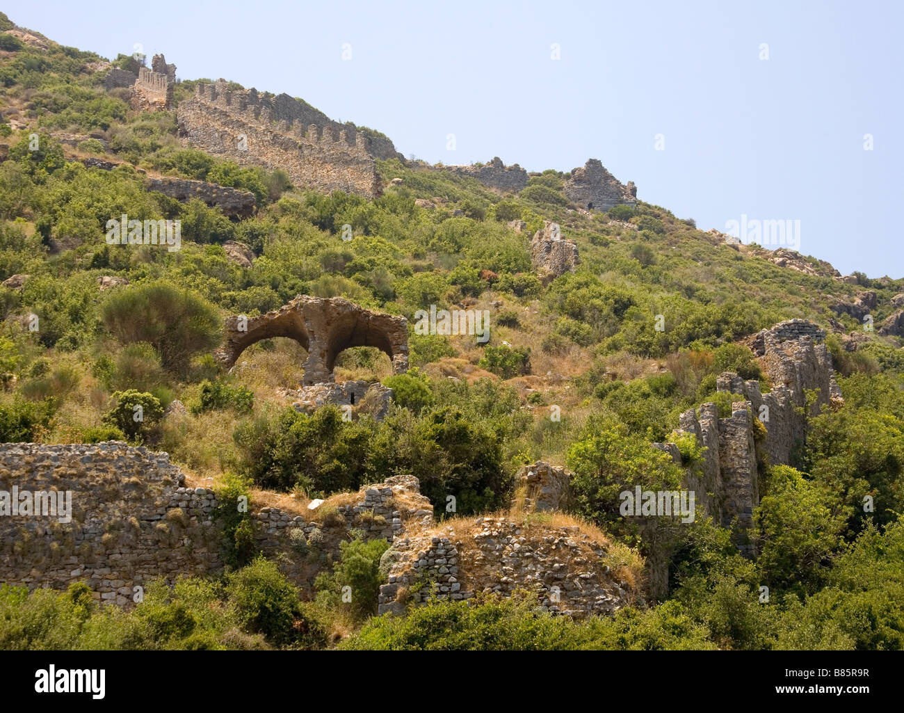 Ruines de la ville phénicienne d'Anemurium Turquie Banque D'Images