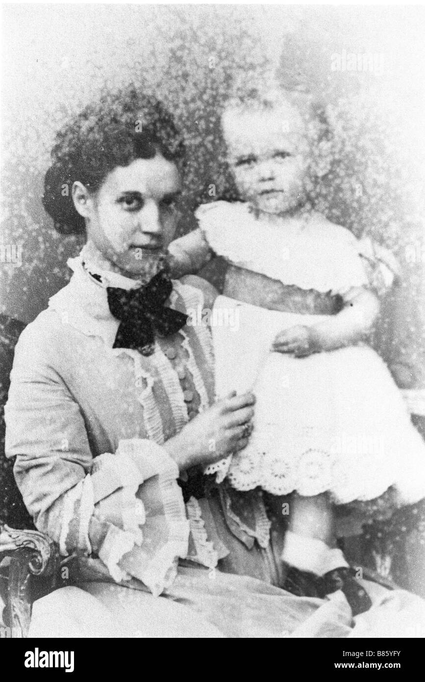 Maria Feodorovna impératrice de Russie et son fils Nicolas Alexandrovitch de Russie Banque D'Images