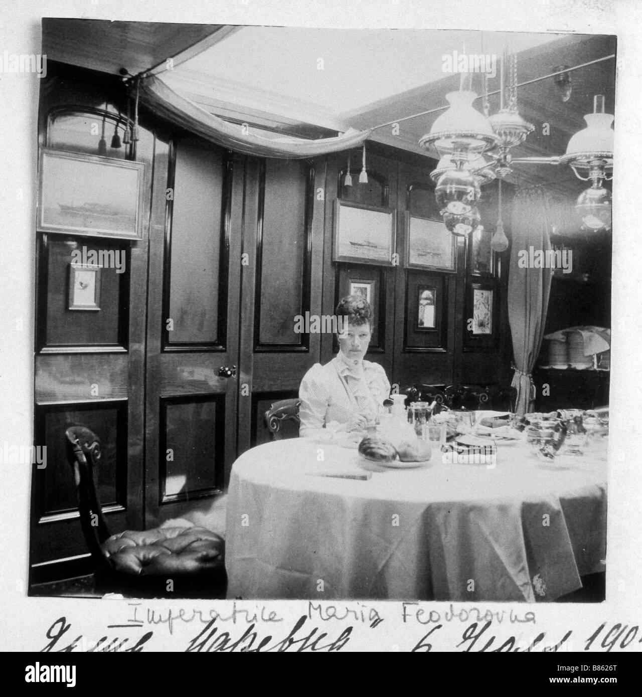 Empress Maria Feodorovna à bord du yacht 'Tsarevich' Banque D'Images