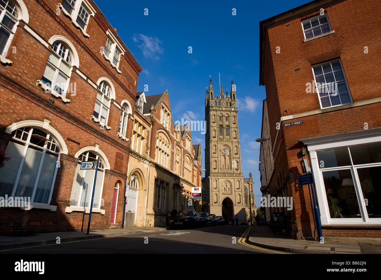L'église St Mary et place Vieille Angleterre Warwick UK Banque D'Images