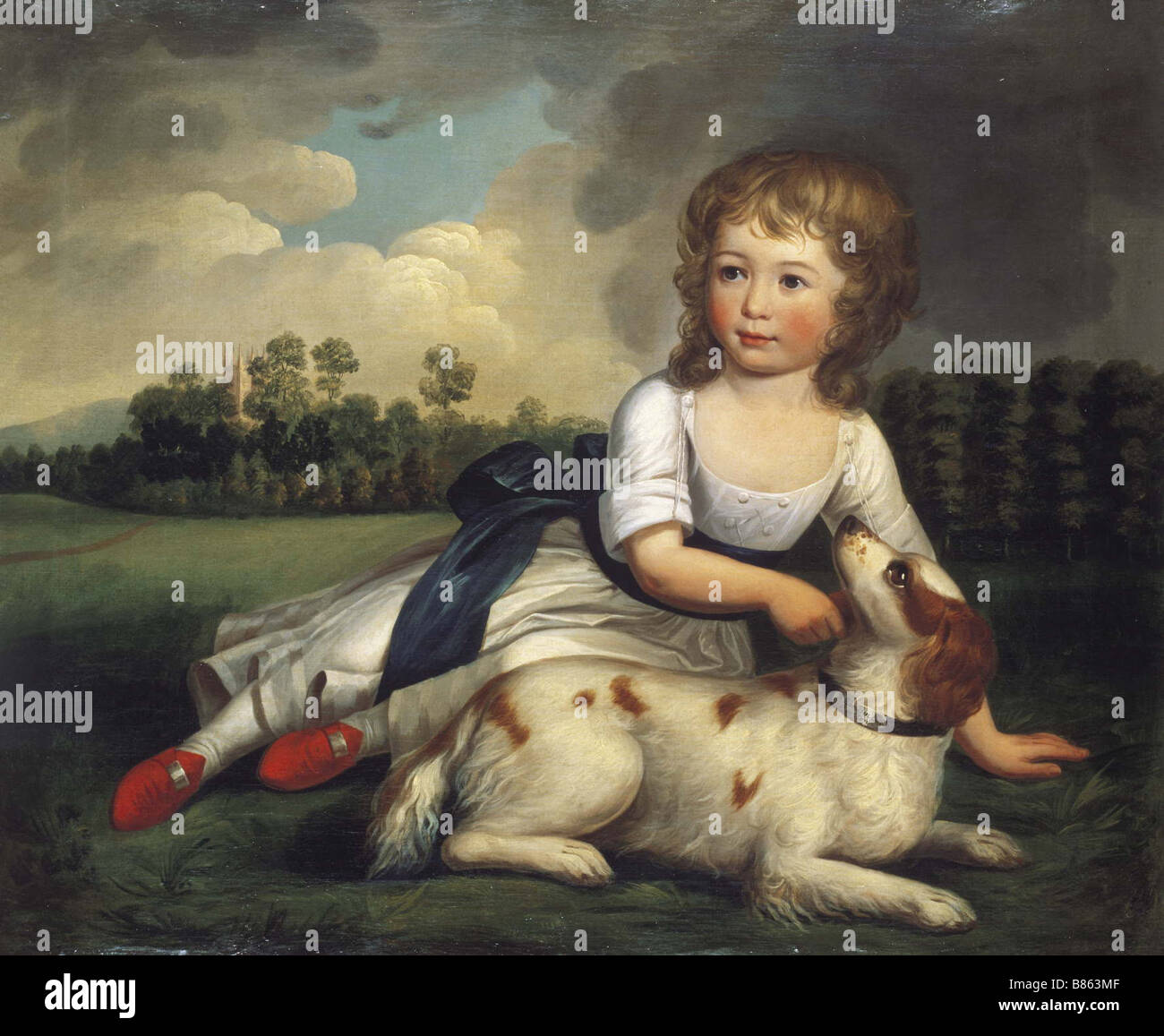 Anonyme, Mme Ramsden Et Son Chien Banque D'Images