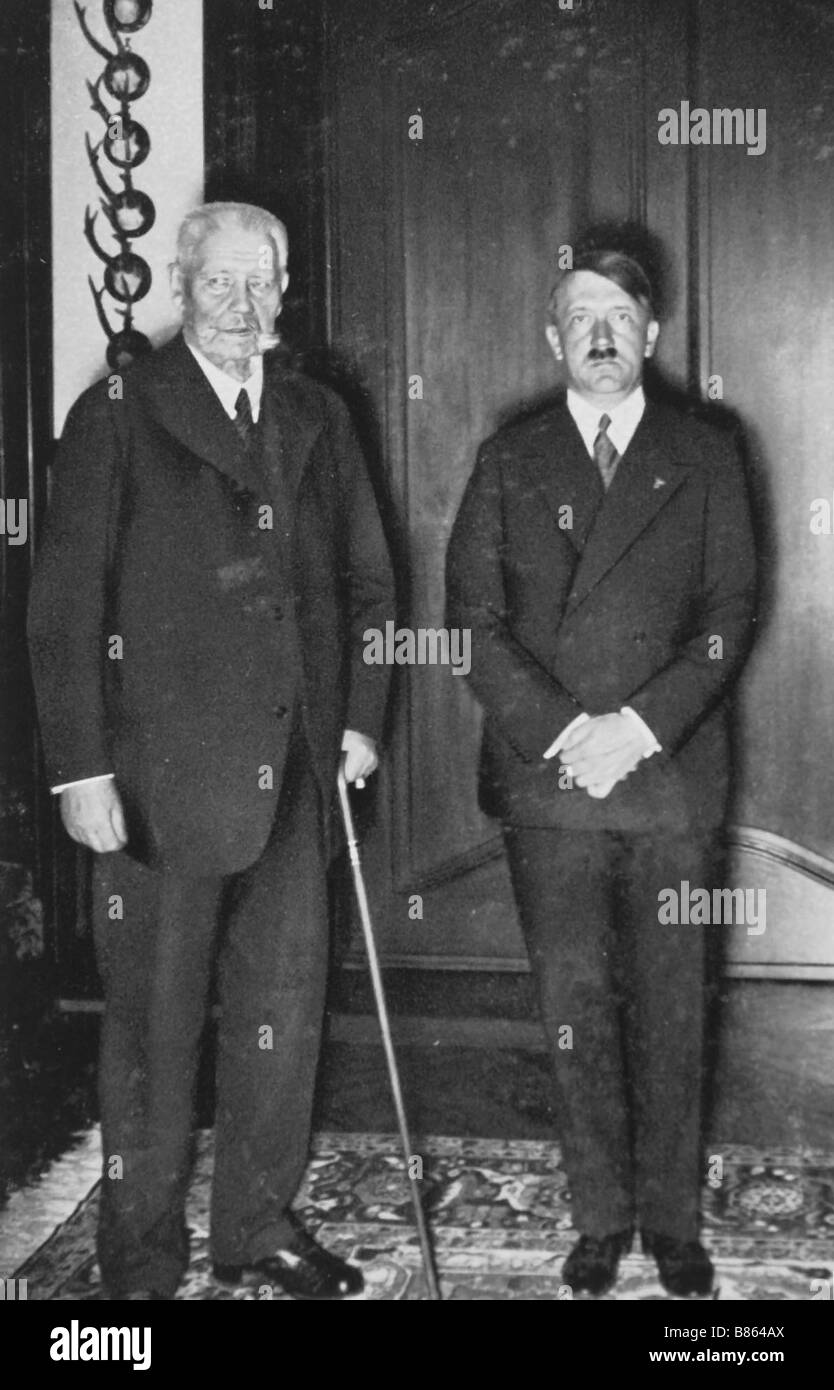 Le Président von Hindenburg et Hitler Banque D'Images