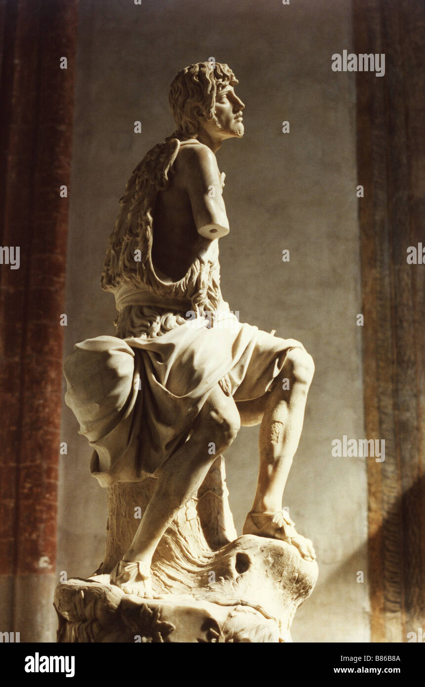 L'église Santa Maria Gloriosa dei Frari à Venise : statue de St Jean Baptiste. Banque D'Images